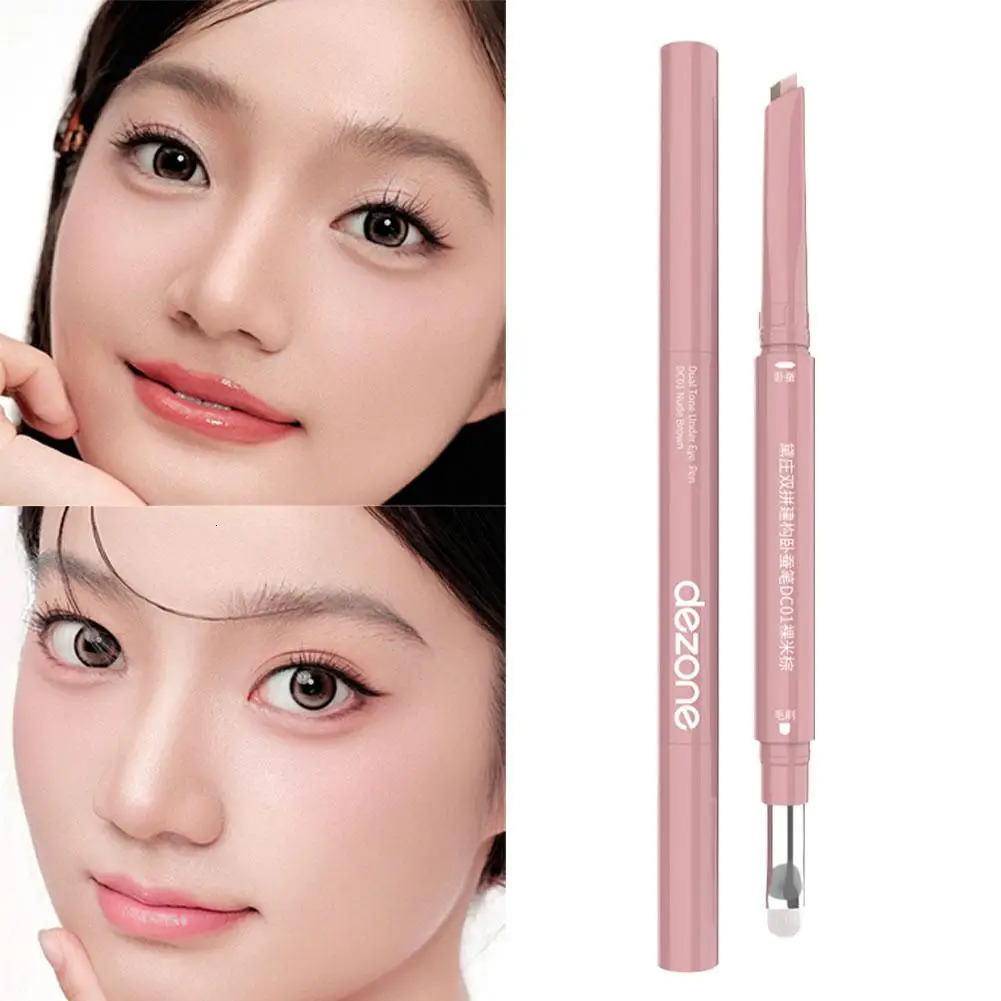Dezone Double Ended Lying Silkworm Pen Mulitfuntional Brush Onestroke Shaping Natural Look Brightens Shadows Makeup Cosmetics 251027