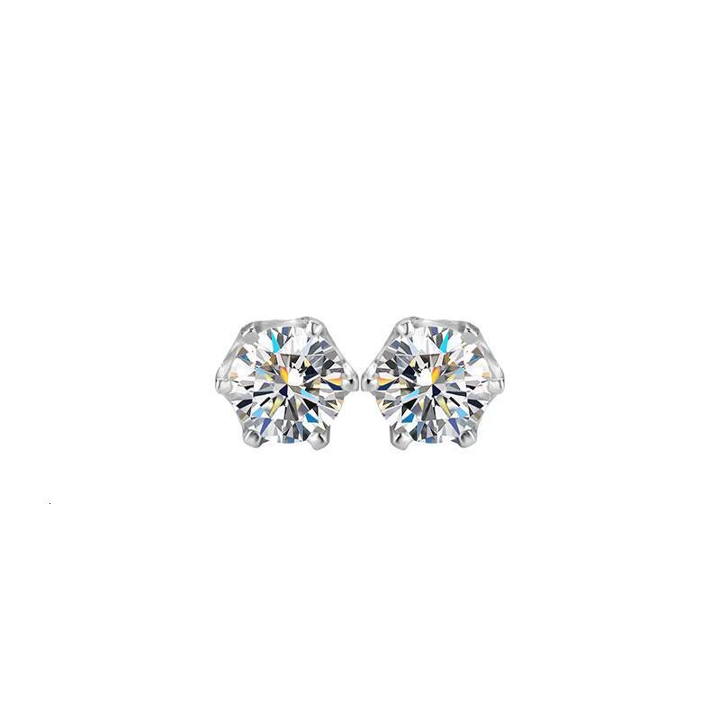 Fashion Jewelry Luxury Earrings 032Carat 925 Sterling Silver Vvs Sixclaw Moissanite Diamond Stud Earring for Women