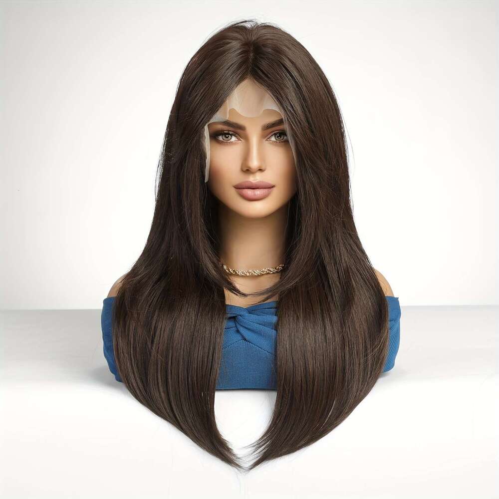 Haircube Wig 13X6 Inch High Temperature Fiber Haircube Elegant Straight Lace Front Wig - Natural Look & Comfort Fit Women, Versatile For Festivals, Pa