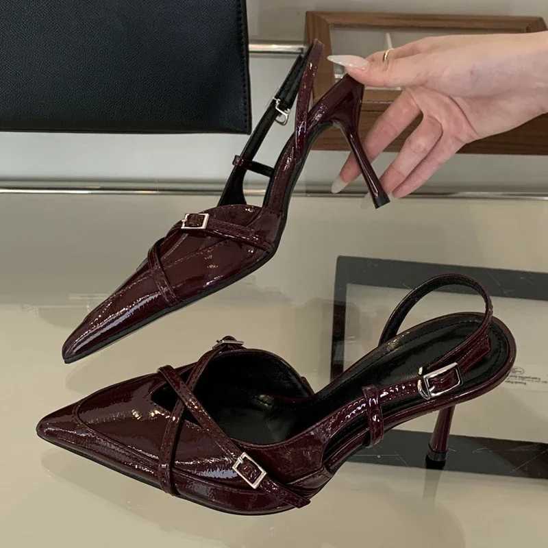 Street Style Buckle Strap Women Pumps Pointed Toe Thin High Heels Banquet Slingback Party Shoes Zapatos De MujerXJ251027