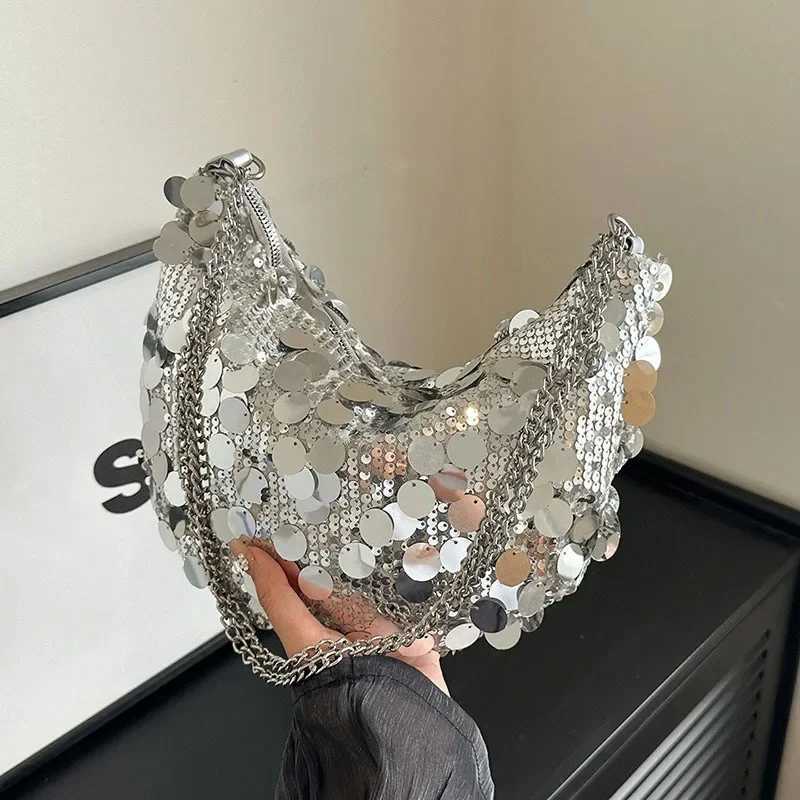 Korean Chain Sequins Crossbody Bag ning Cluh Bag Dinner Party Wedding Purses Handbag Fem Underarm Shoder Crossbody Bag D251027