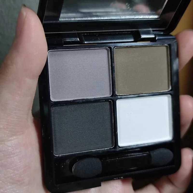 4Color Eyeshadow Palette Gray Black Smoky Matte Pearlescent Shimmer Brightening Base Eye Makeup Primer with Application ToolXJ251027