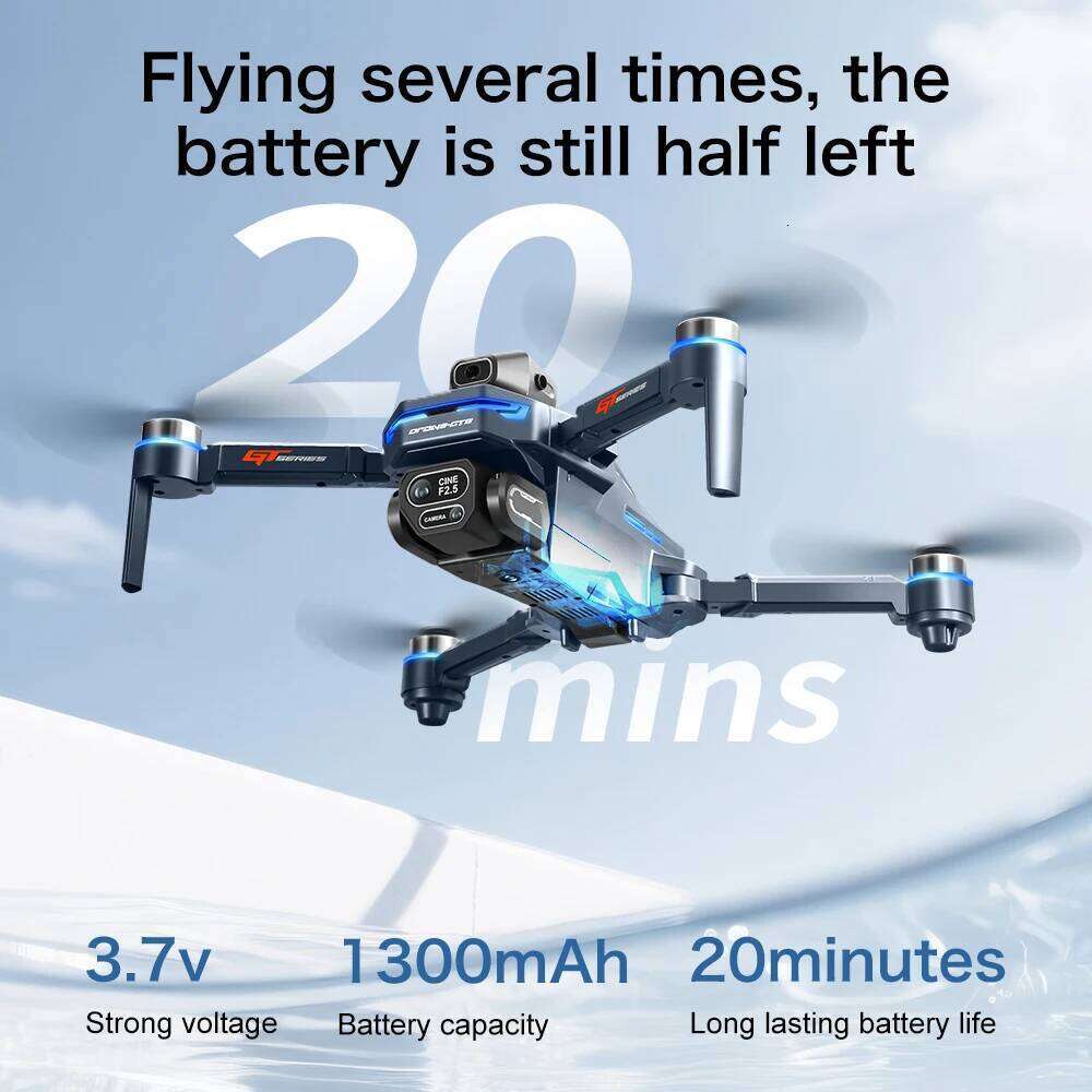 GT8 Drone Professional Dual Camera GPS FPV Brushless Motor Optical Flow Hovering Folding Quadcopter 4K RC Dron Toys 4.3-inch screen