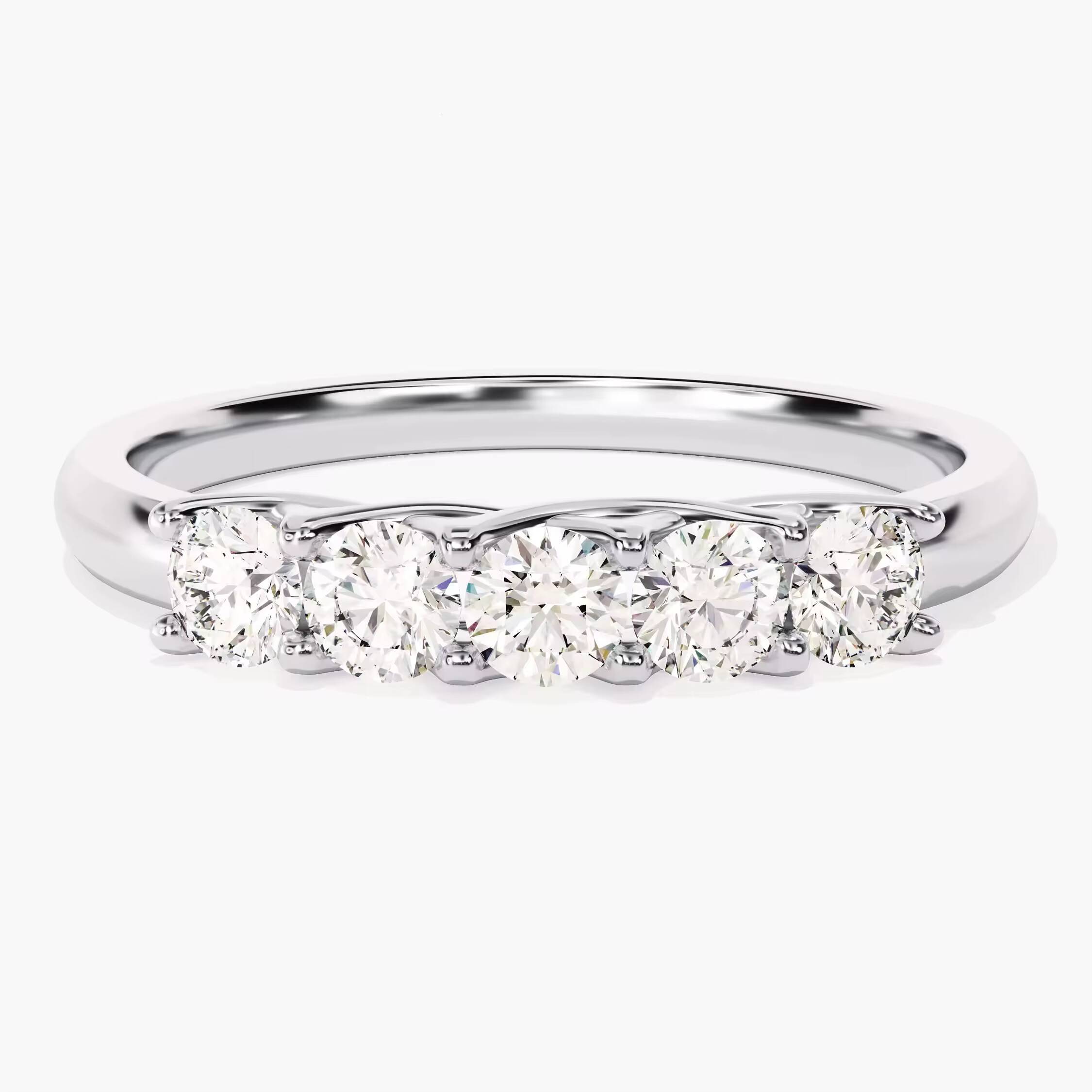 Five Stone Trellis Diamond Band 050 Ct Tw Lab Diamond Wedding Anniversary Ring for Women