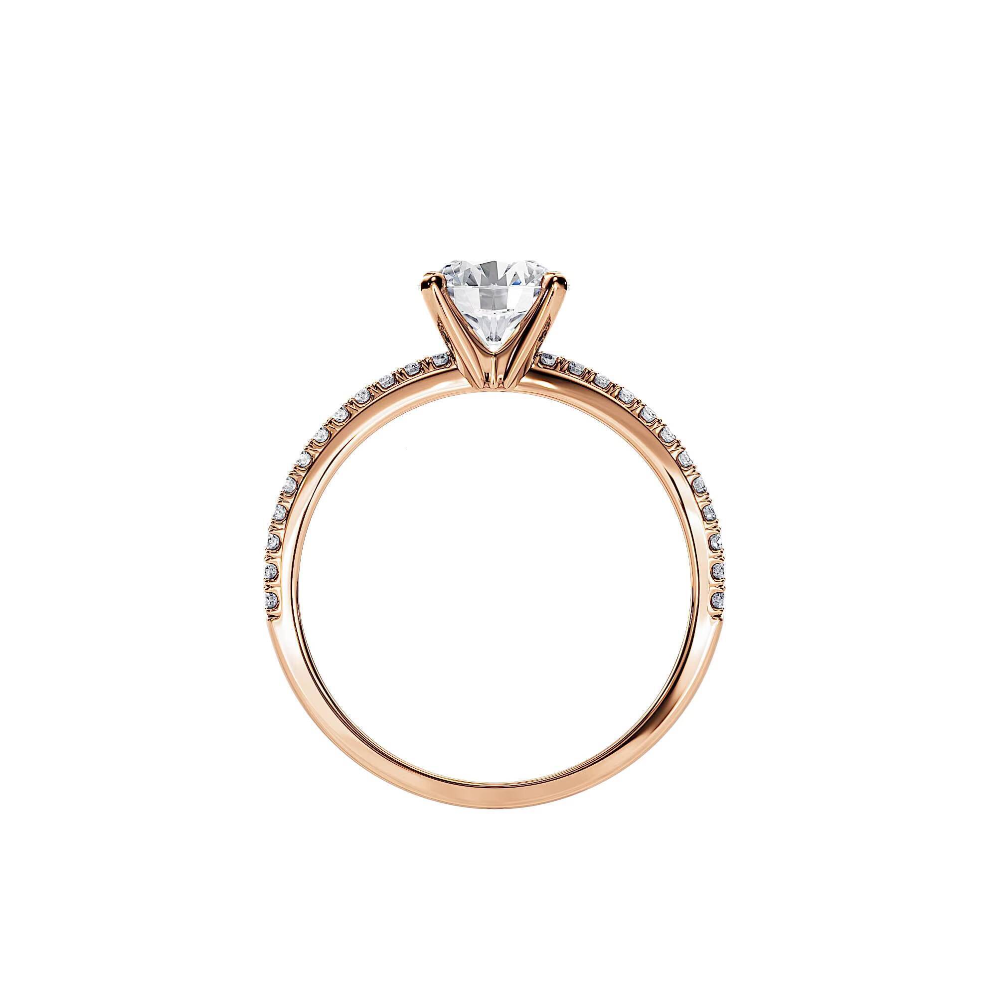 14k Lab Grown Diamond Split Shank Engagement Ring Gold Engagement Split Band Unique Bridal Ring