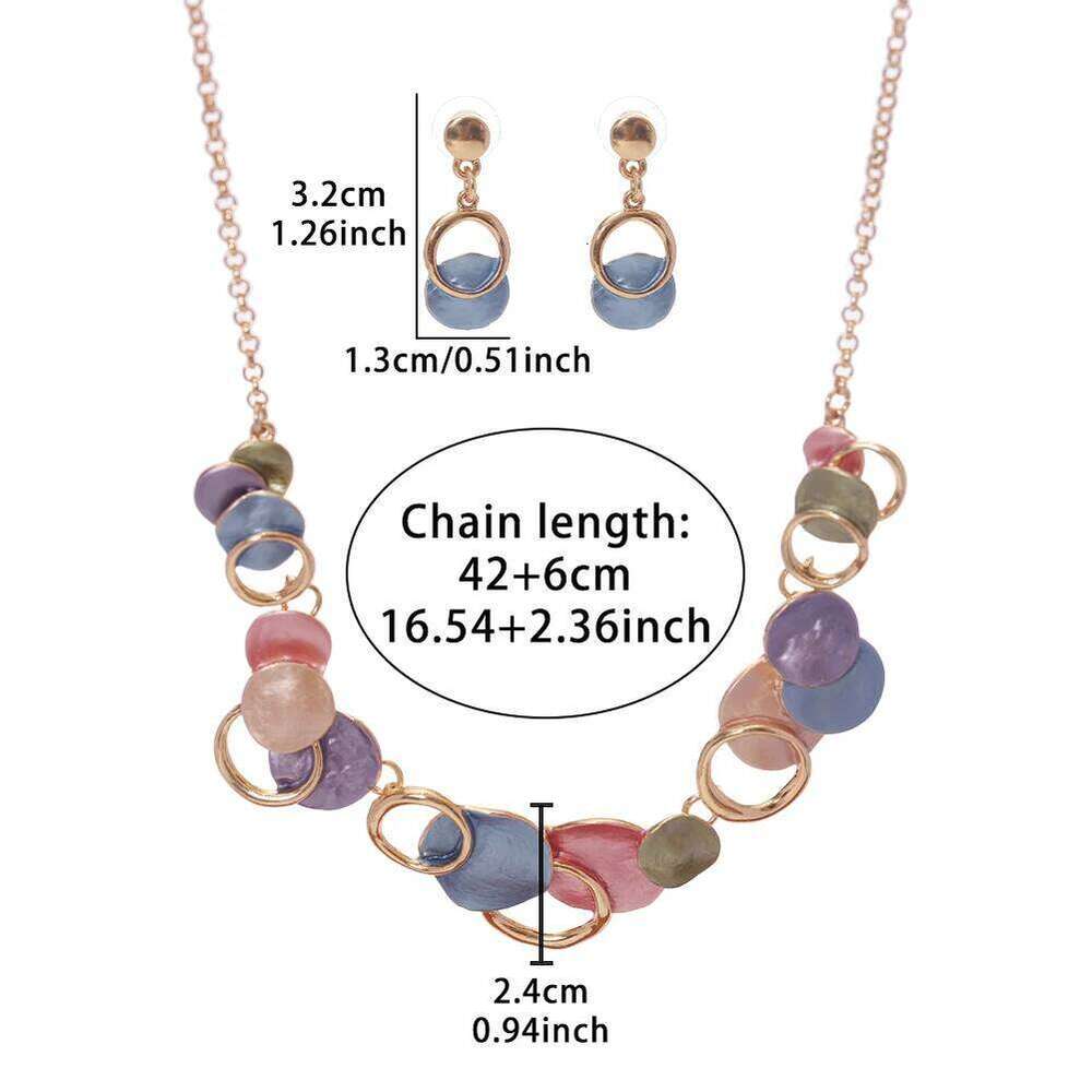 Cring Coco Geometric Pendants Necklaces Enamel Metal Jewelry Accessory Collar Pendant Necklace New For Women Mother Gifts 2022