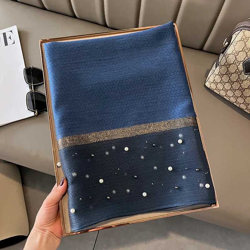 2023 Luxury Brand Wen Fashion Scarf Plain Solid Silk Linen Shawls Scarves Summer Lady Banda Foard HijabW251027