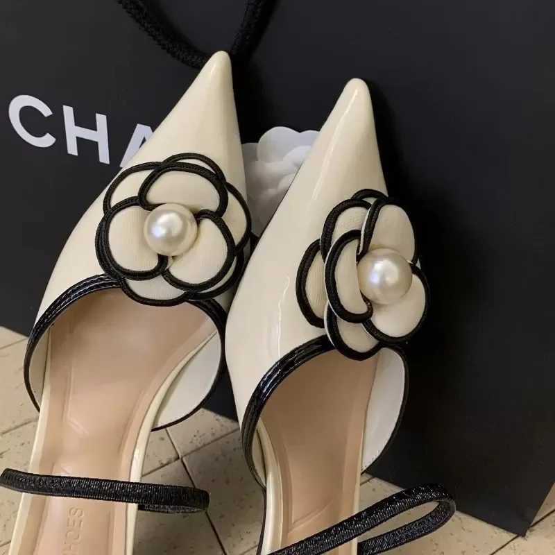 2025 Flower Pointed Toe High Heels Women Luxury Designer Sandals Female Summer Elegant Fi Pumps Flower Mule Slippers WomenXJ251027