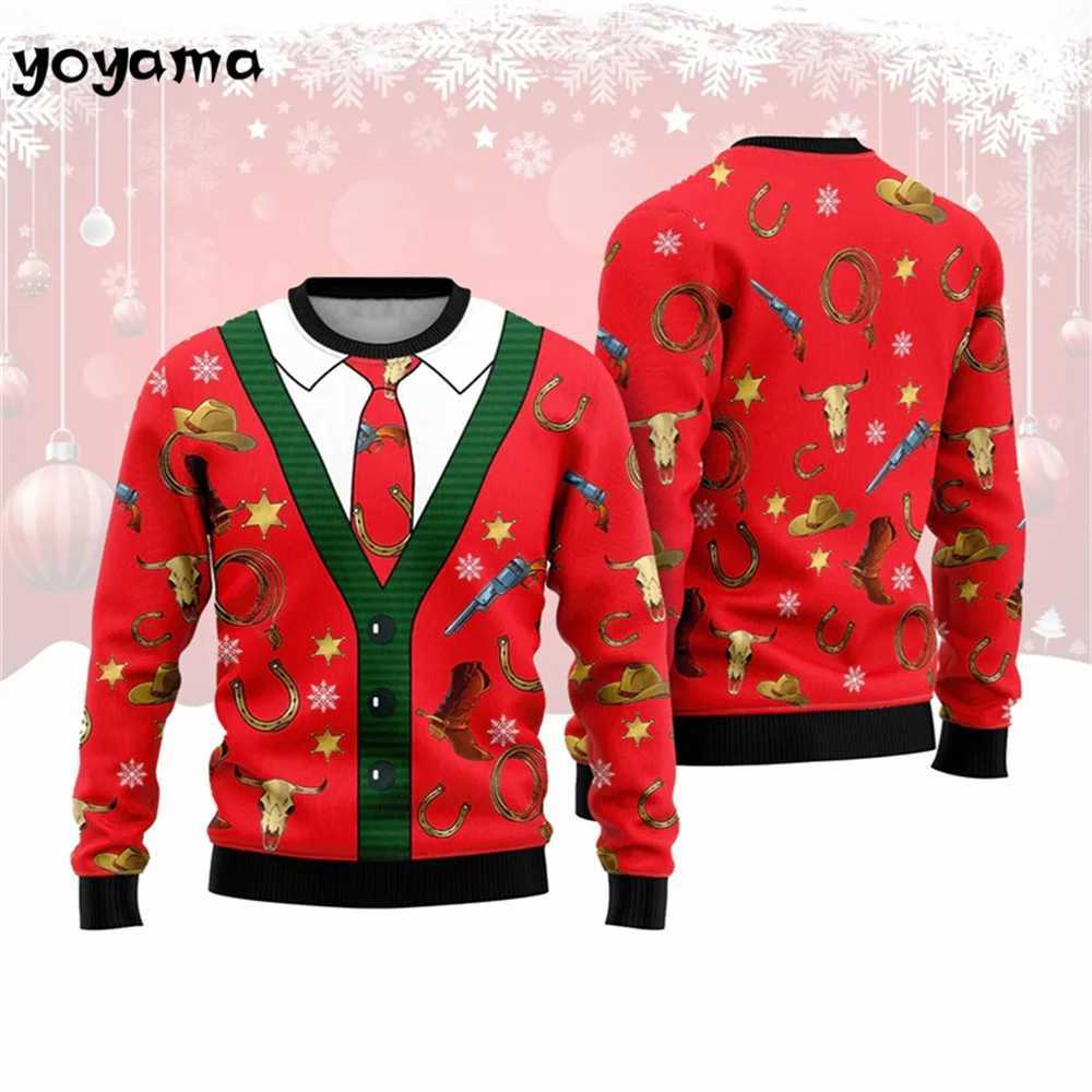 Fake Cardigan Christmas Man Hoodie 3D Printed New Year Party Xmas Sweatshirt Women Party Birthday Christmas Pullovers Winter Top W251027