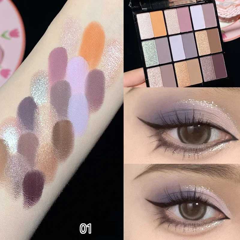 Korean Eyeshadow Palette 18Colors Women Makeup Punk Smoky Black Eye Shadow Pink Purple Eyes Pigments Makeup Palette CosmeticsXJ251027
