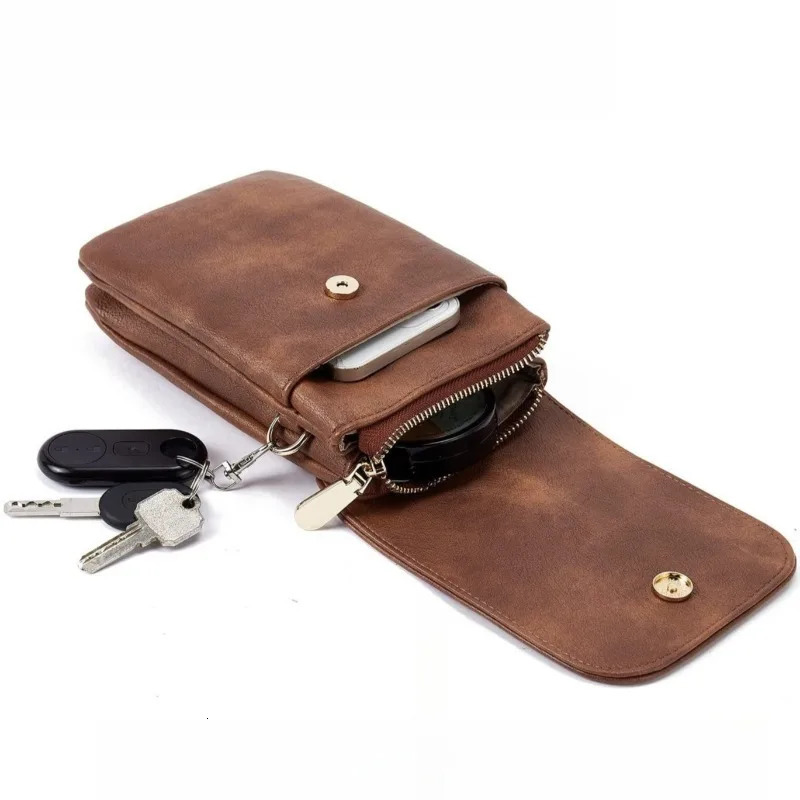 Fashion Women Crossbody Bag PU Leather Mobile Phone Purse Bags Solid Flap Messenger Bag Small Female Shoulder Handbag for Women 251027