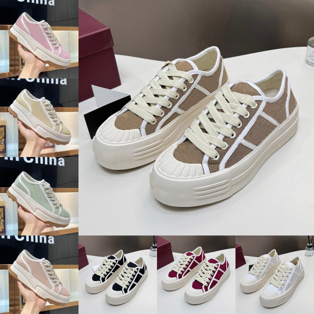 Lido Casual Shoes Men Women Flat Luxury Designer Sneaker Fashion Mesh Black Khaki Brown Pink Grey Multi Color Outdoor Platform Trainers Sneakers Jogging Walking