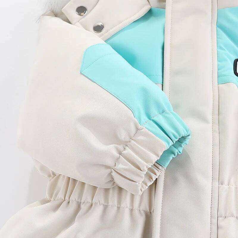 -30 Degree Winter Ski Suit Waterproof Baby Jumpsuit Thicken Boys Overalls Warm Kids Clothes Children Clothing Set 1-5 Yrs