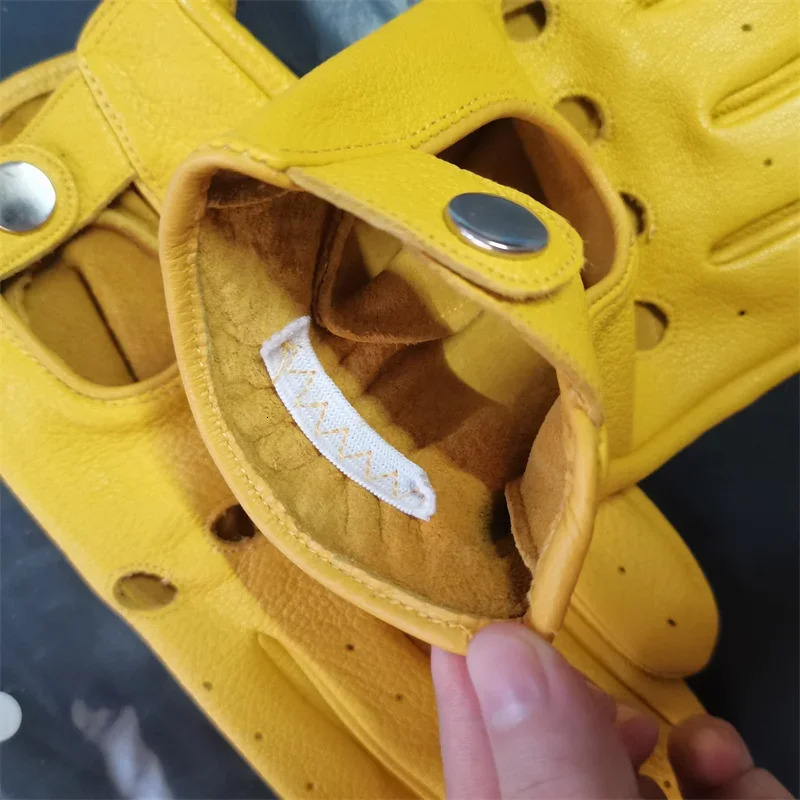 Sheepskin Gloves Mens Retro Motorcycle Thin Gloves Sports Cycling Riding Moto Tactical Leather Gloves 251021