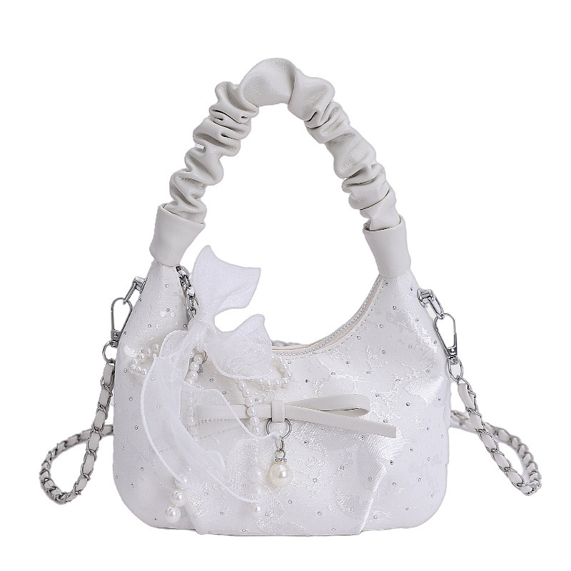 Free shipping designer bag Trendy Gentle Ruched Handbag for Women Spring Summer New Fashionable Versatile Chain Shoulder Crossbody Bag