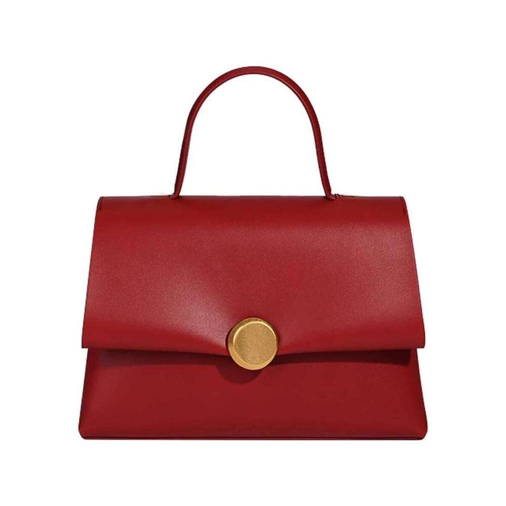 Red Wedding For Women 2025 New High-End Handbag Chic Buckle Bridal Lady Texture PU Crossbody Commuter Bag