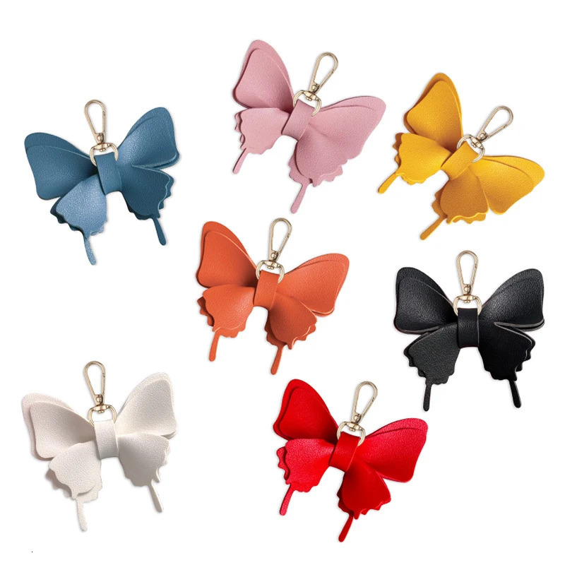 Butterfly key pendant Korean PU leather butterfly bag charm luggage accessories car keychain charm 251021
