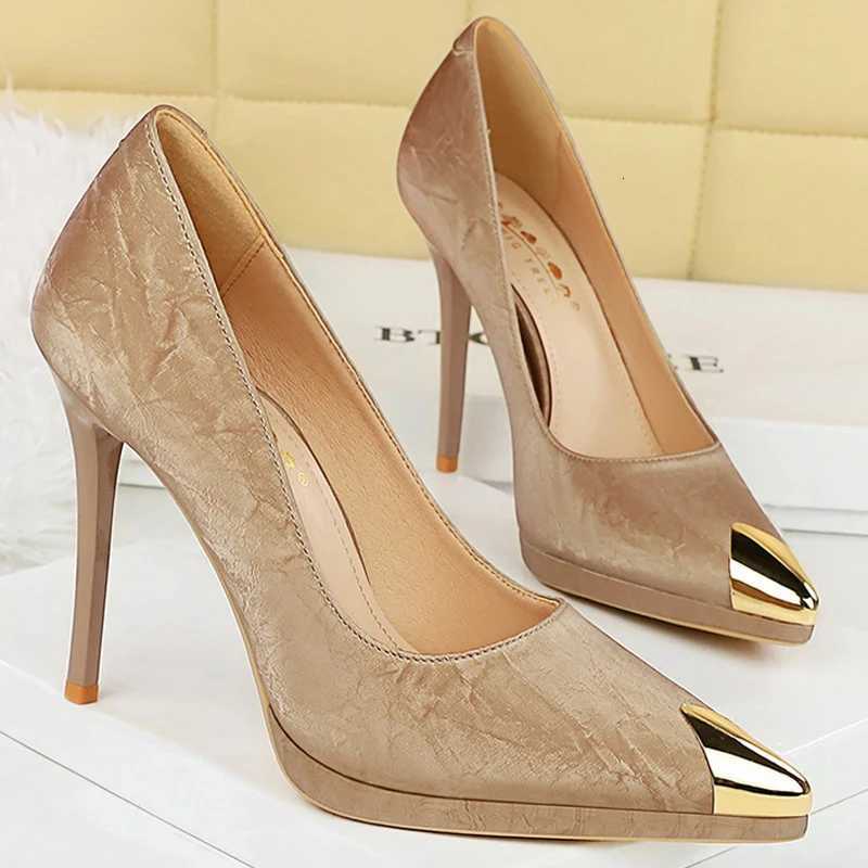 BIGTREE Shoes 115 cm Women Pumps Sexy high heels Metal pointed tip Stiletto Ladies shoes New Luxury banquet shoes Large size 43XJ251027