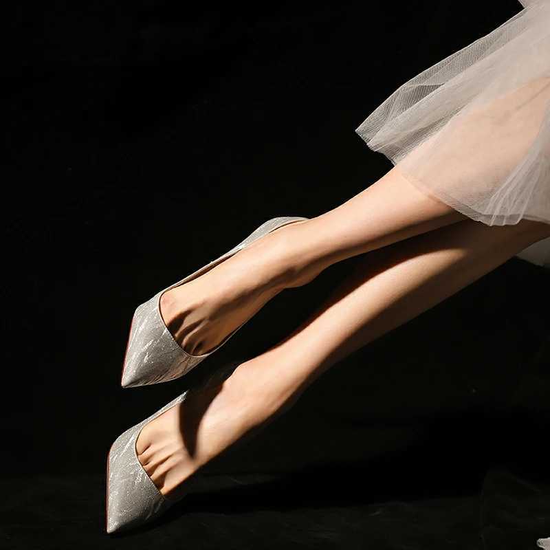 Luxury Gold Sier Women Pumps Shoes Spring Pointed Toe High Heels Party Wedding Shoes Woman Stiletto Heels Designer ShoesXJ251027