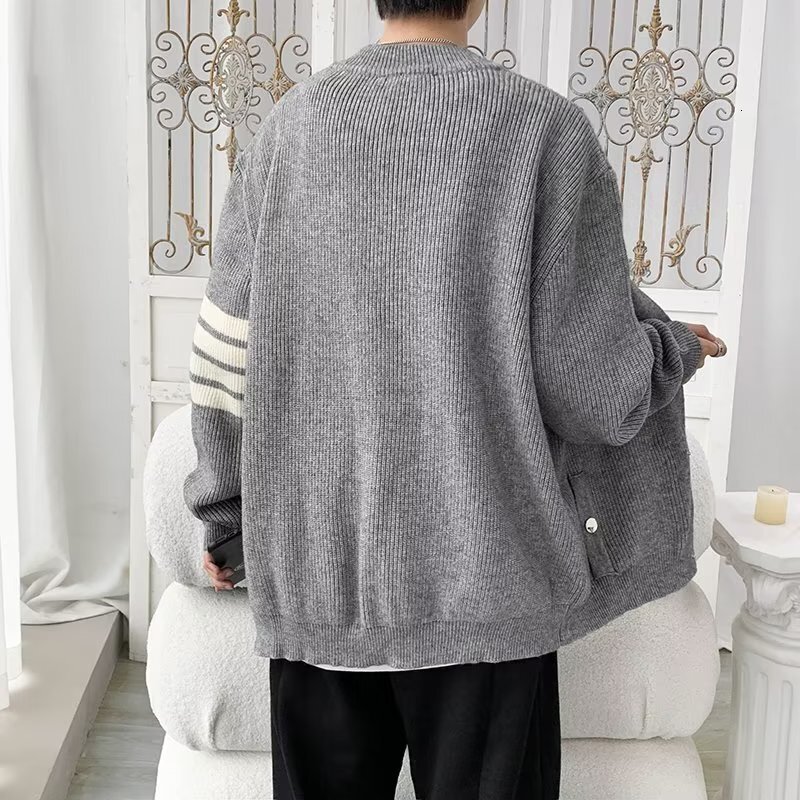 Japanese And Korean Style Sweater Simple Autumn Winter Jacket Men's Trendy Designer Sweater Brand Design Loose Casual Versatile Cardigan Baseball