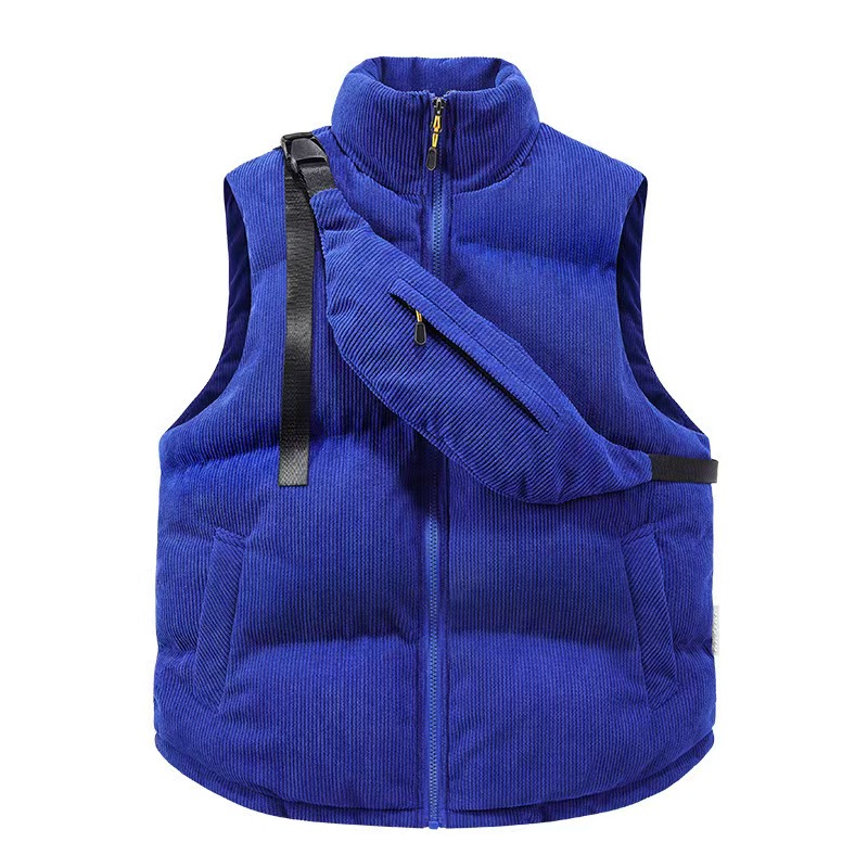Corduroy explosions in autumn and winter 2025 stand collar new cotton vest with satchel fashion vest jacket vest.
