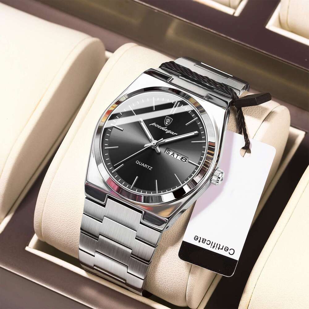 Swiss brand new ultra-thin men's waterproof luminous quartz watch live broadcast