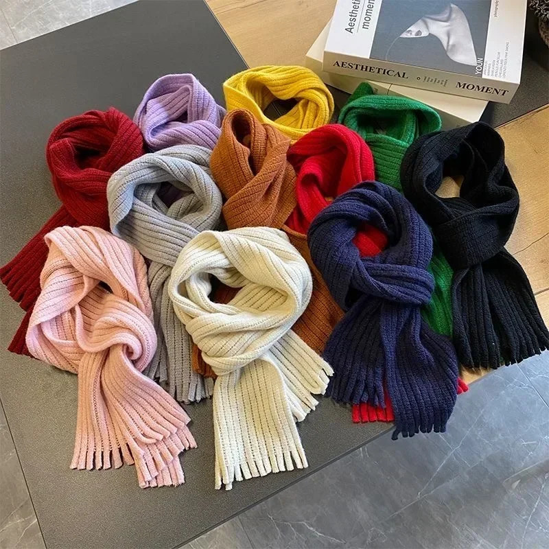 Childrens scarf retro western style small scarf baby striped bib boys and girls solid color versatile tassel scarf trend 251027