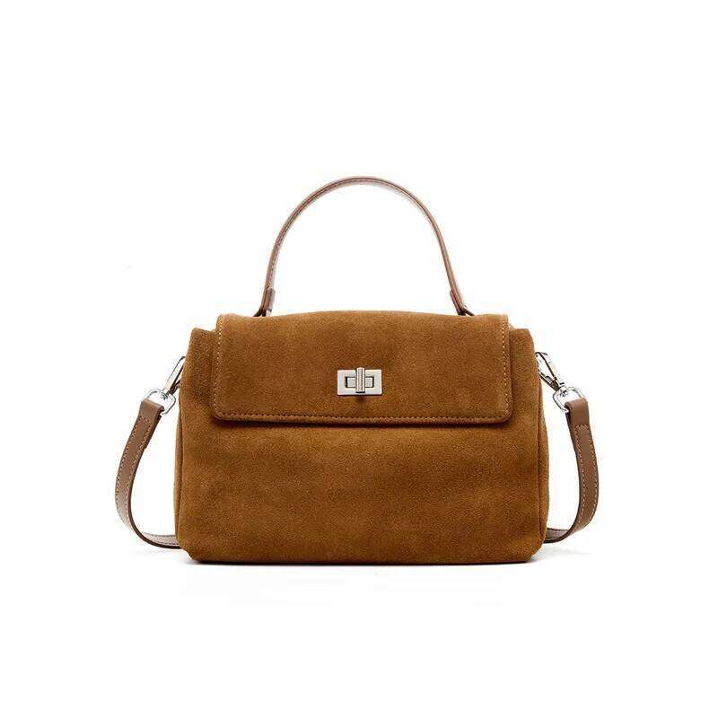 Fashionable Cowhide Shoulder Bag, a new niche high-end genuine leather single-shoulder handbag for office workers.