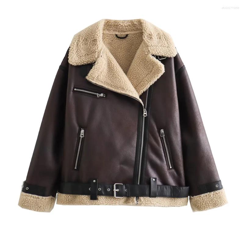 Women's Jackets Autumn European And American Style Loose Fashion With Belt Double Sided Collar Jacket Coat