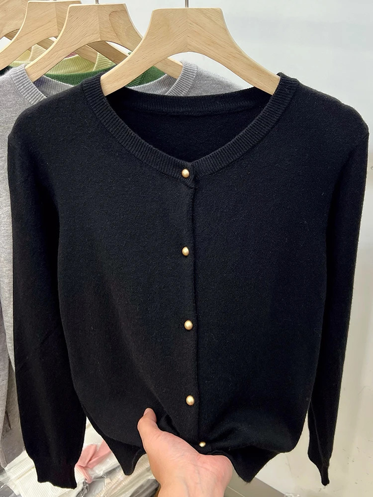 AOSSVIAO Long Sleeve Sweaters Cardigan Spring Autumn Women ONeck Knitwear Tops Clothing Fashion Basic Tops 251027