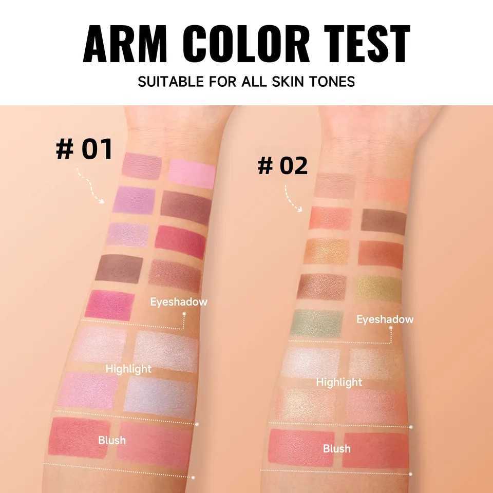 Waterproof Long Lasting 3 Layer Eyeshadow Palette Matte Pearl Highlighter Blush 3in1 Multifunction Makeup Cosmetic BeautyXJ251027