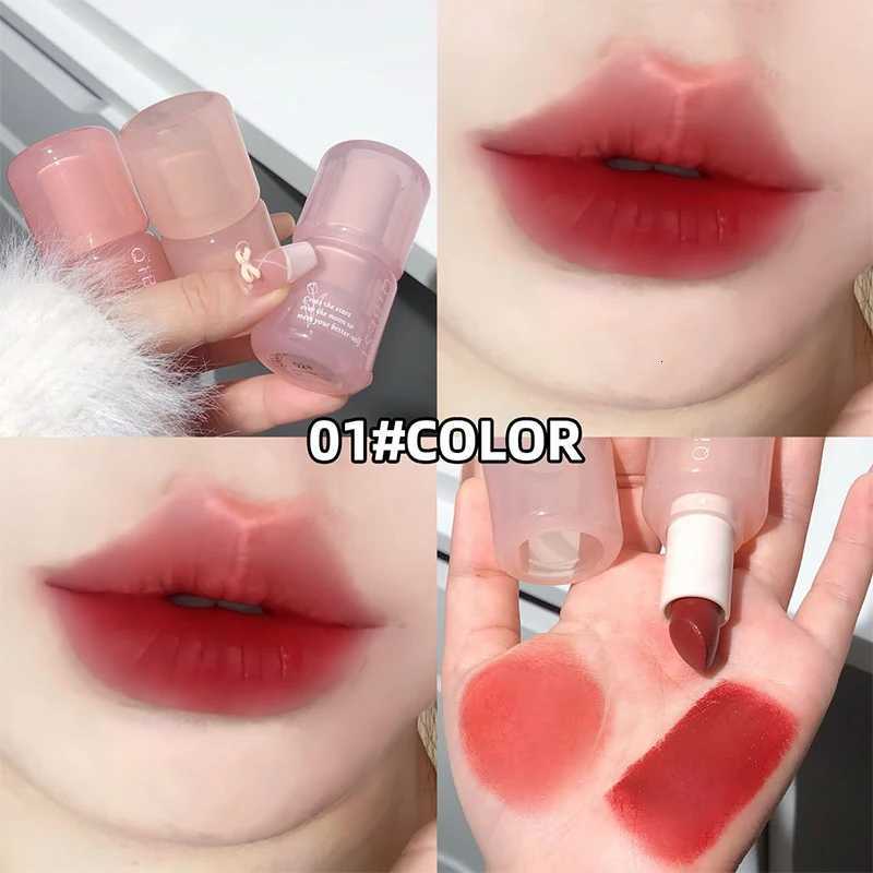 QIBEST Nude Matte Lipstick Waterproof Long Lasting Lip Stain Sexy Red Lipstick Tinted Lips Makeup For Women Korean Cosmetics W251027