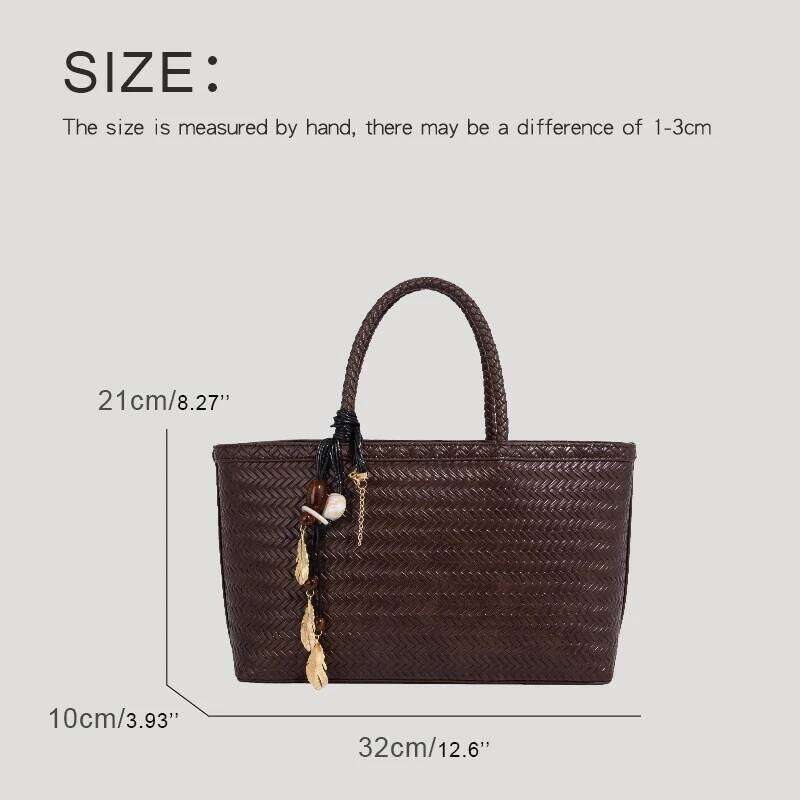 Tote Bags For Women Designer Handbag Purse 2025 New In PU Imitation Braided Emed Circuit Top Handle Underarm Shoulder