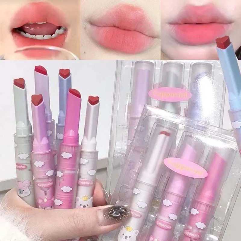 6 Colors Matte Lipstick Love Shape Waterproof Long Lasting Lip Sticks Not Fading Solid Velvet Lipsticks Women Make Up Cosmetics W251027