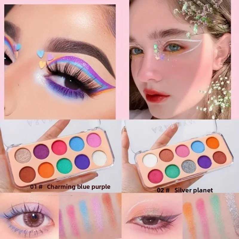 10Color Glitter Eyeshadow Palette Shimmer Metallic Sparkly Pigmented Long Lasting Stage Performance Makeup SetXJ251027