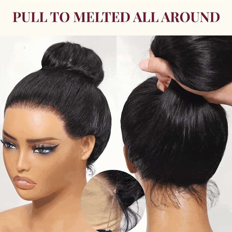 Women's Brazilian Human Black, High Density 200% Pre-Plucked Hairline Bleached Baby Hair, Breathable Lightweight Free Parting Brown/Blonde/Black 