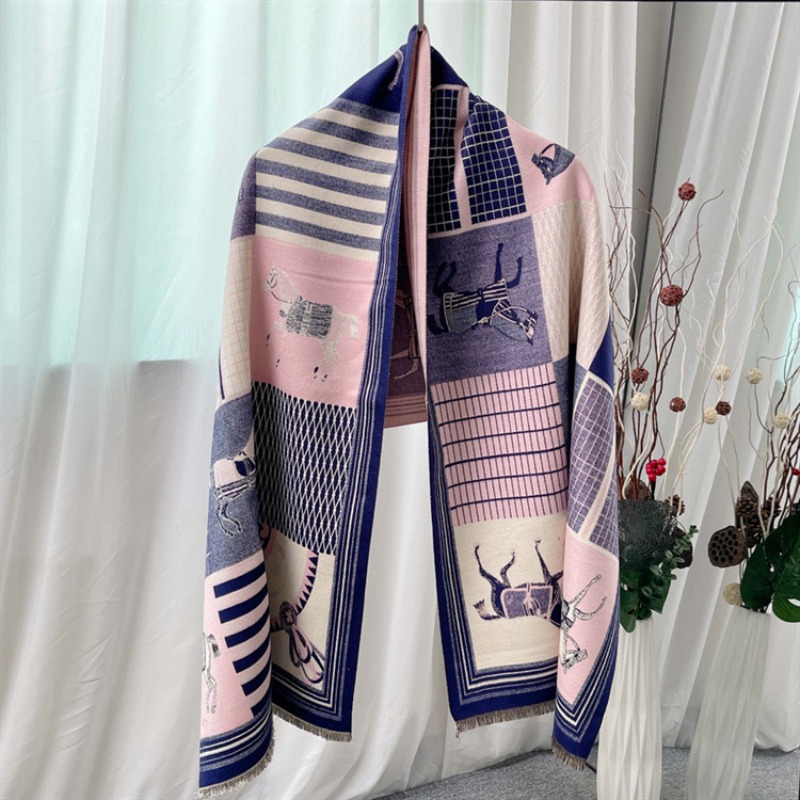 Autumn And Winter Fashion Shawl Scarf Multi Colored Fast Horse Pattern Design Scarf Suitable For Holiday Gifts Daily Travel Wear Scarf
