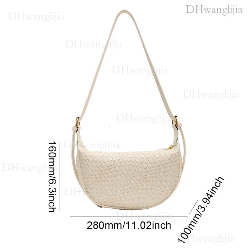 DHGM Shoulder Bags Women Daily Bag Adjustable Strap Woven Simple Hobo Solid Color Stylish Shopping