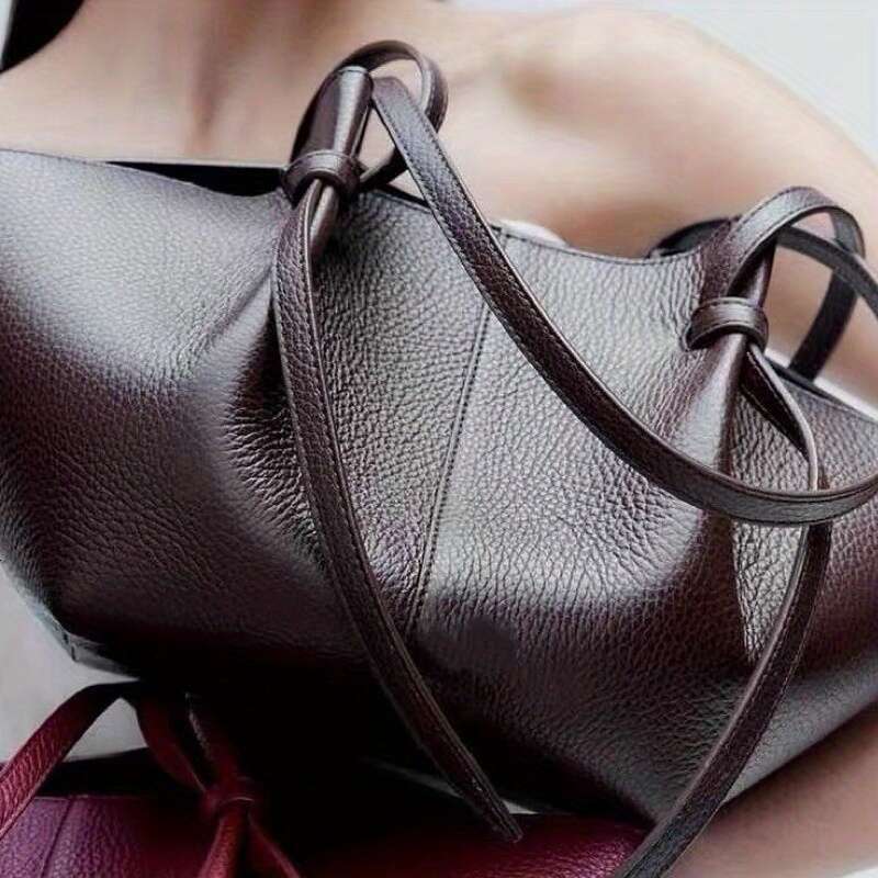 Women's Extra Large Capacity Genuine Leather Crossbody Tote Bag Vintage Finish, Adjustable Shoulder Strap, Snap Closure, Spacious Everyday & Purs