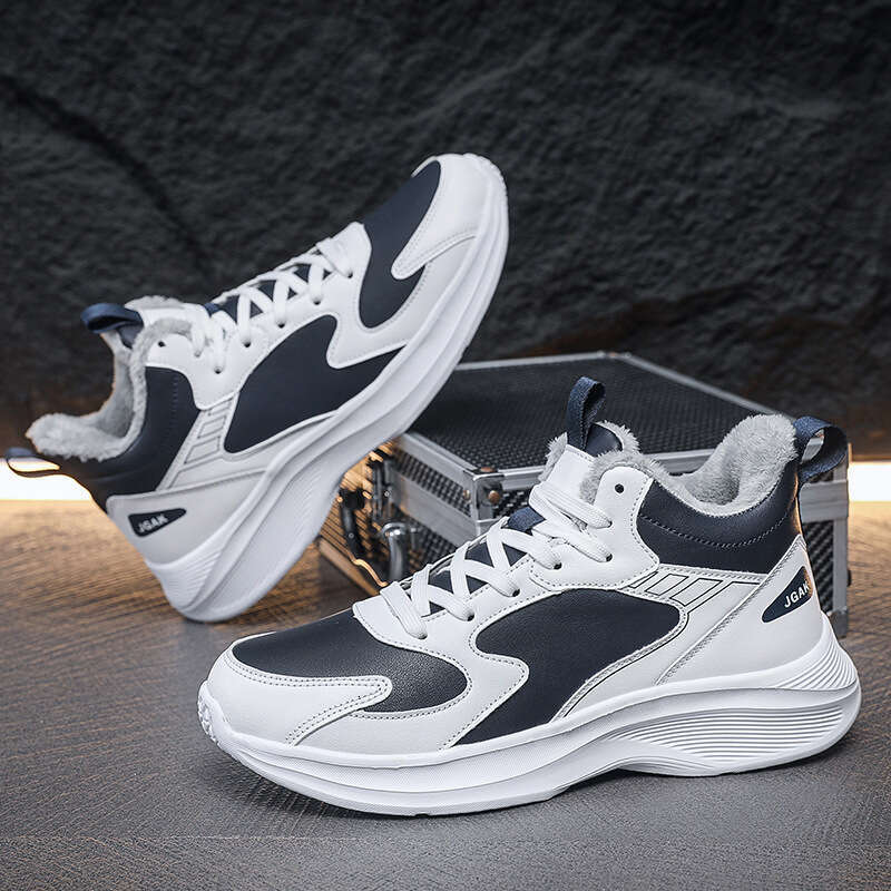 Quality Winter Warm Sports Shoes for Men, Fashionable Casual Outdoor Cotton Shoes, Wear-resistant Large Size 50, Versatile White Sneakers Designer Run