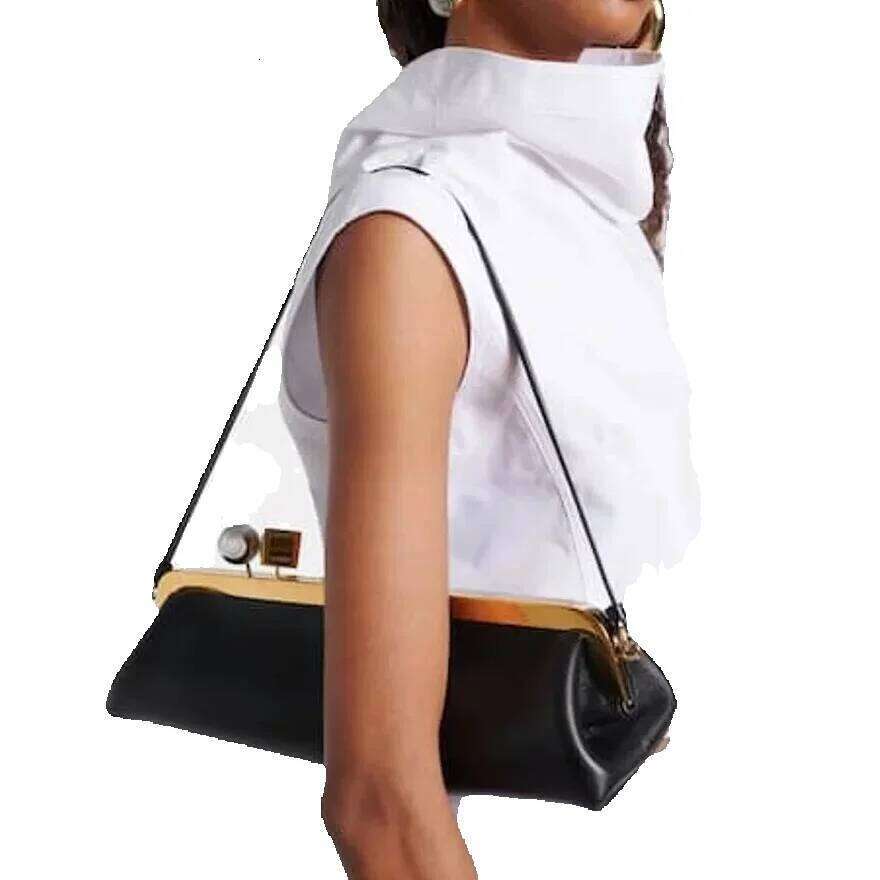 Women Frame Design Black Shoulder Bag 2025 New Genuine Leather
