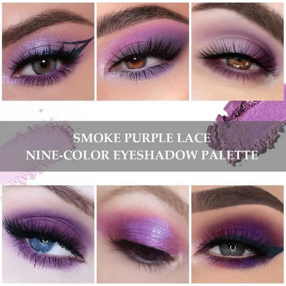 Purple Eyeshadow Palette 9 Color HighPigment Matte Shimmer Violet Brown Silver Neutrals LongLasting Smoky Eye Makeup ColorsXJ251027