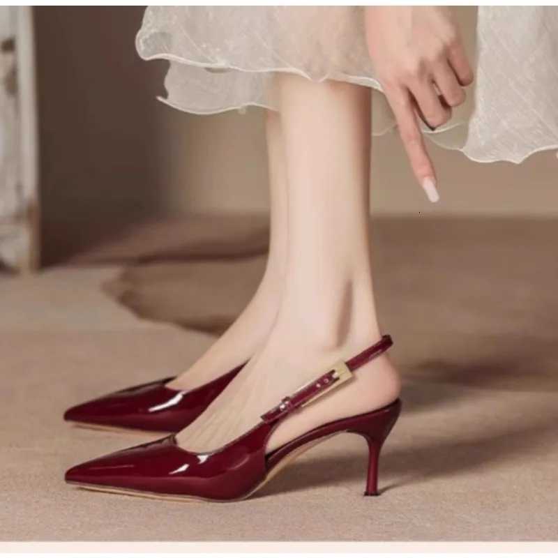 2025 Summer New Band Women Pumps Shoes Fi Shallow Slip Slingback Sandals Thin High Heel Dress Sexy Pumps ShoesXJ251027