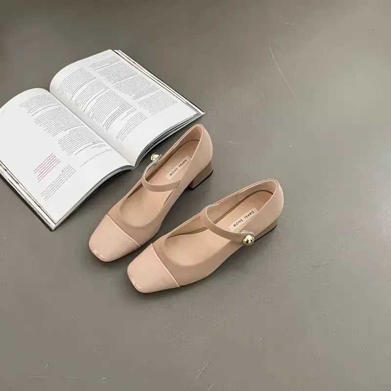Antumn Square Toe Ballet Shoes Fi Chunky Heels Mary Jane Shoes Casaul Shallow Buckle Soft Sole Shoes Zapatos De MujerXJ251027