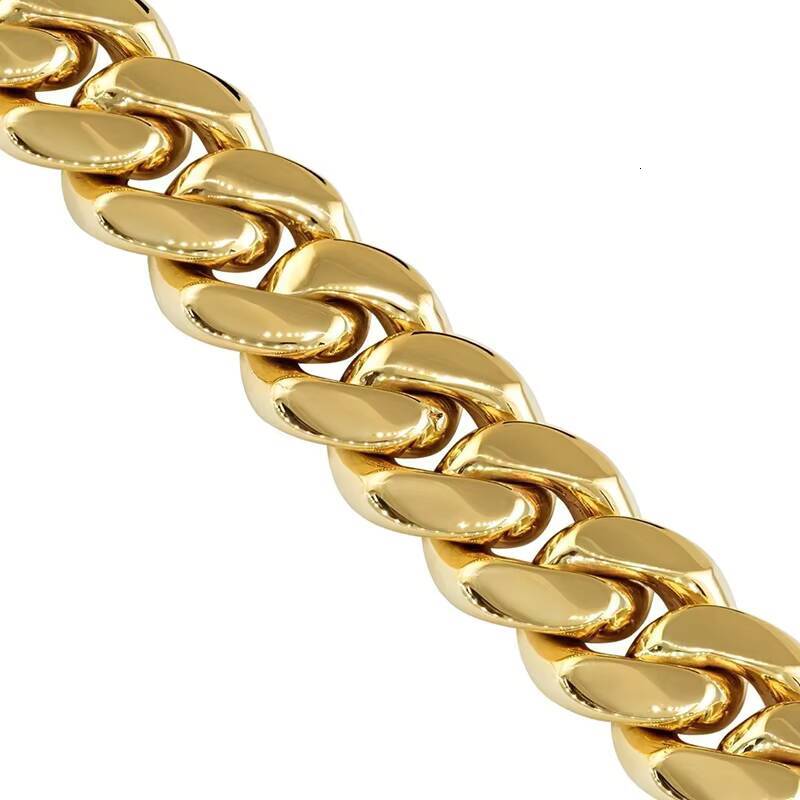 Hip Hop Jewelry Rapper Moissanite Gold Chain Real 14k Solid Gold Miami Cuban Link Chain
