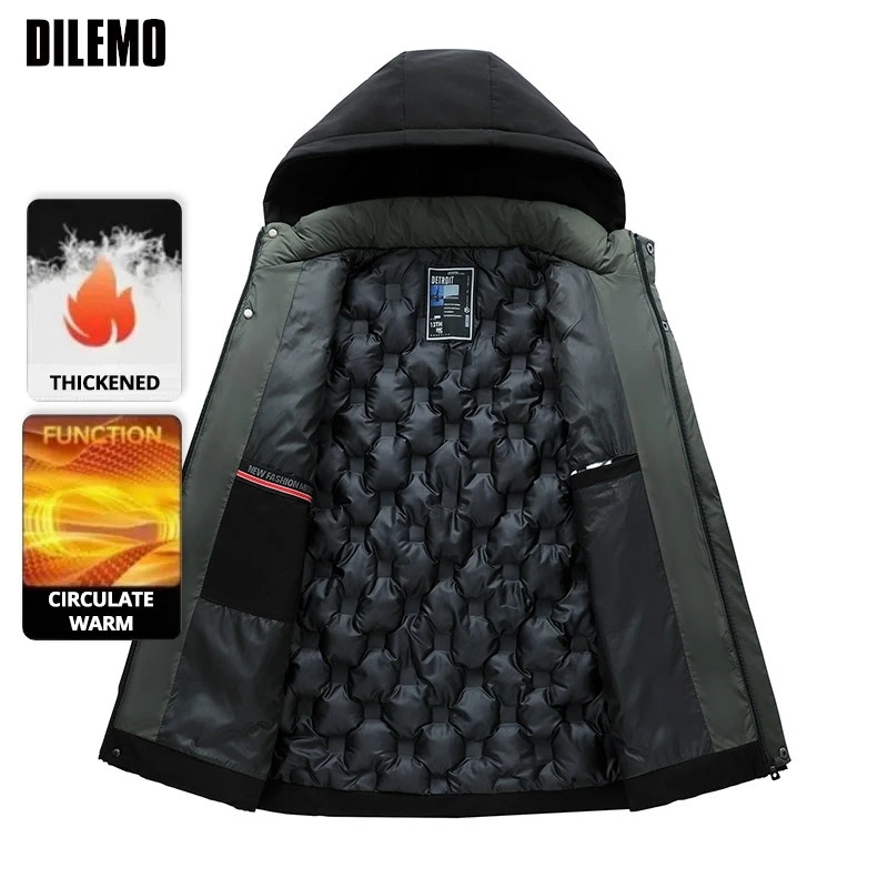 Top Grade Thicken Fashion Outerwear Winter Warm Hooded Business Parka Coat Mens est Jacket Windbreaker 251015