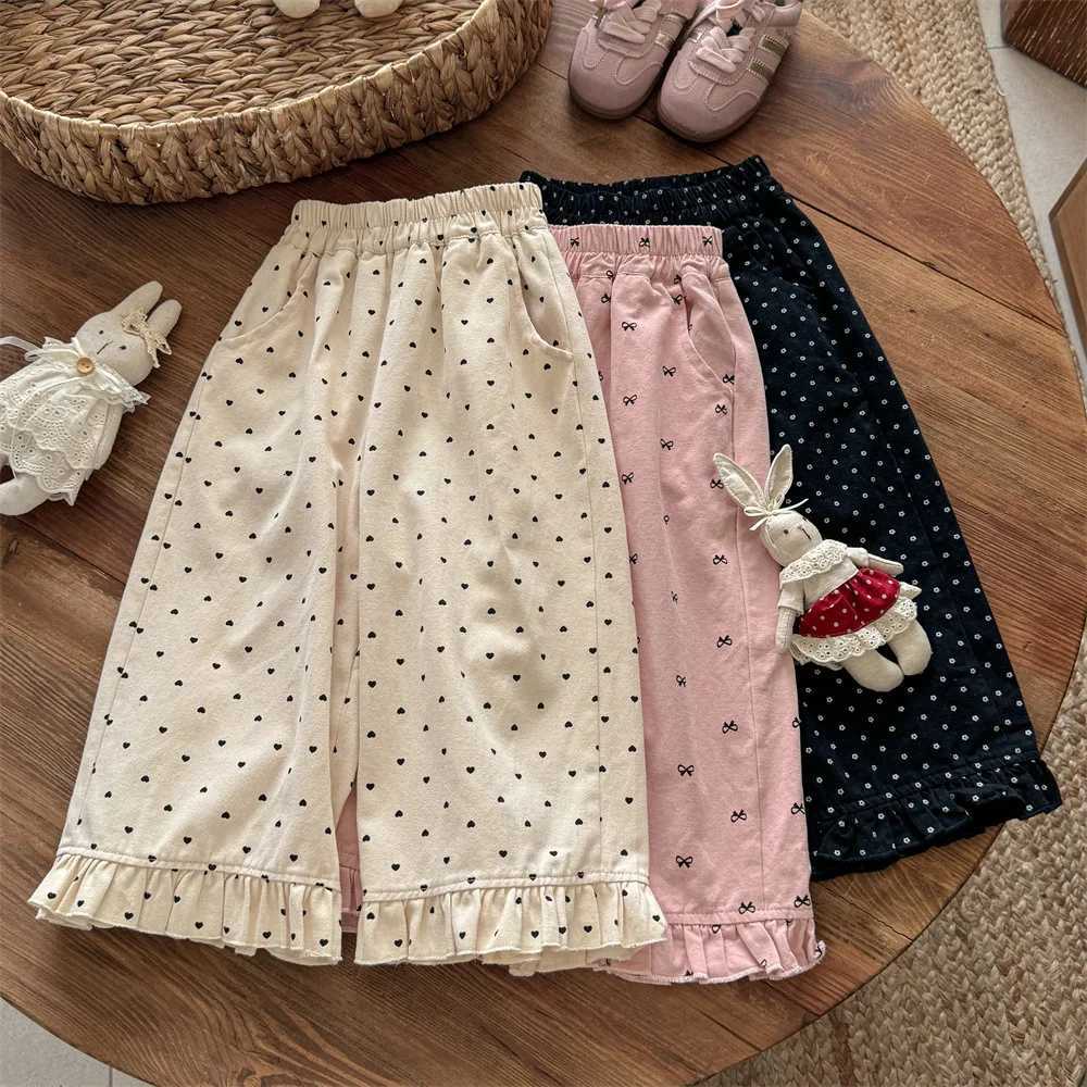 Baby Girls Autumn Pants 29 Years Heart Bowknot Printed Girls Trousers Simple Elastic Waist Kids Baby Girls Straightleg PantsT251027