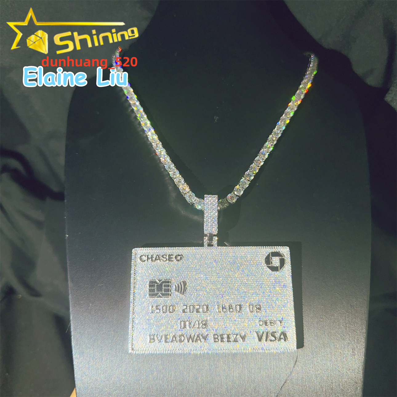 GRA Certificated Hip Hop Jewelry Moissanite Diamond Pendant D Color VVS Moissanite Diamond Rapper Pendant