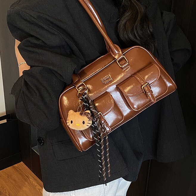 Free shipping designer bag New Boston Pillow Bag Autumn Melard Niche Underarm Bag Women Bowling Underarm Bag