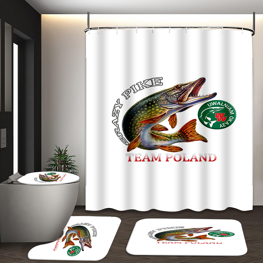 YL-37562 Hot selling digital printed shower curtain animal waterproof, mildew-proof and moisture-proof bathroom dry and wet separation curtain